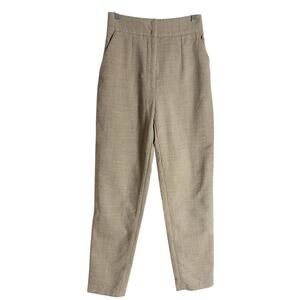 Rachel Comey Tan Houndstooth Wool High Rise Tapered Pants Size Small